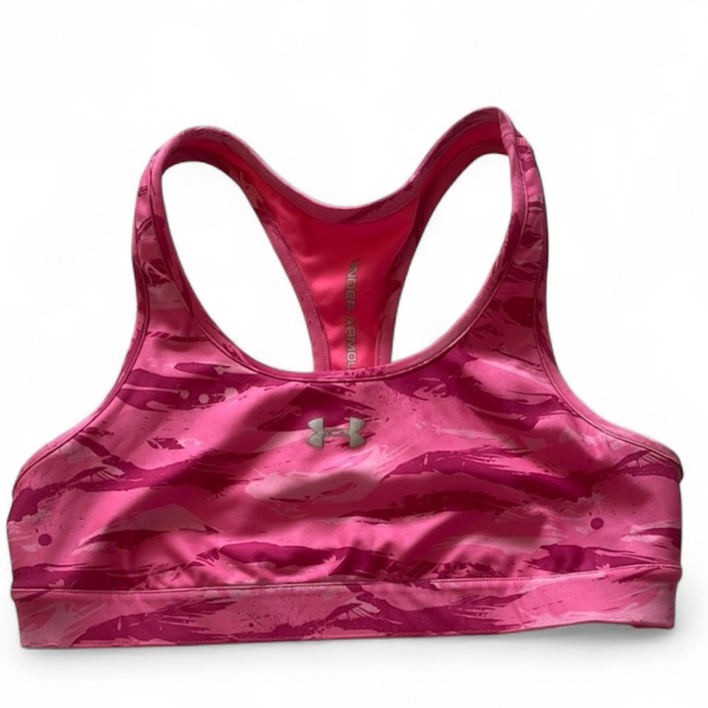 Under Armour Pink Racerback Sports Bra, breast cancer edition, approx size med